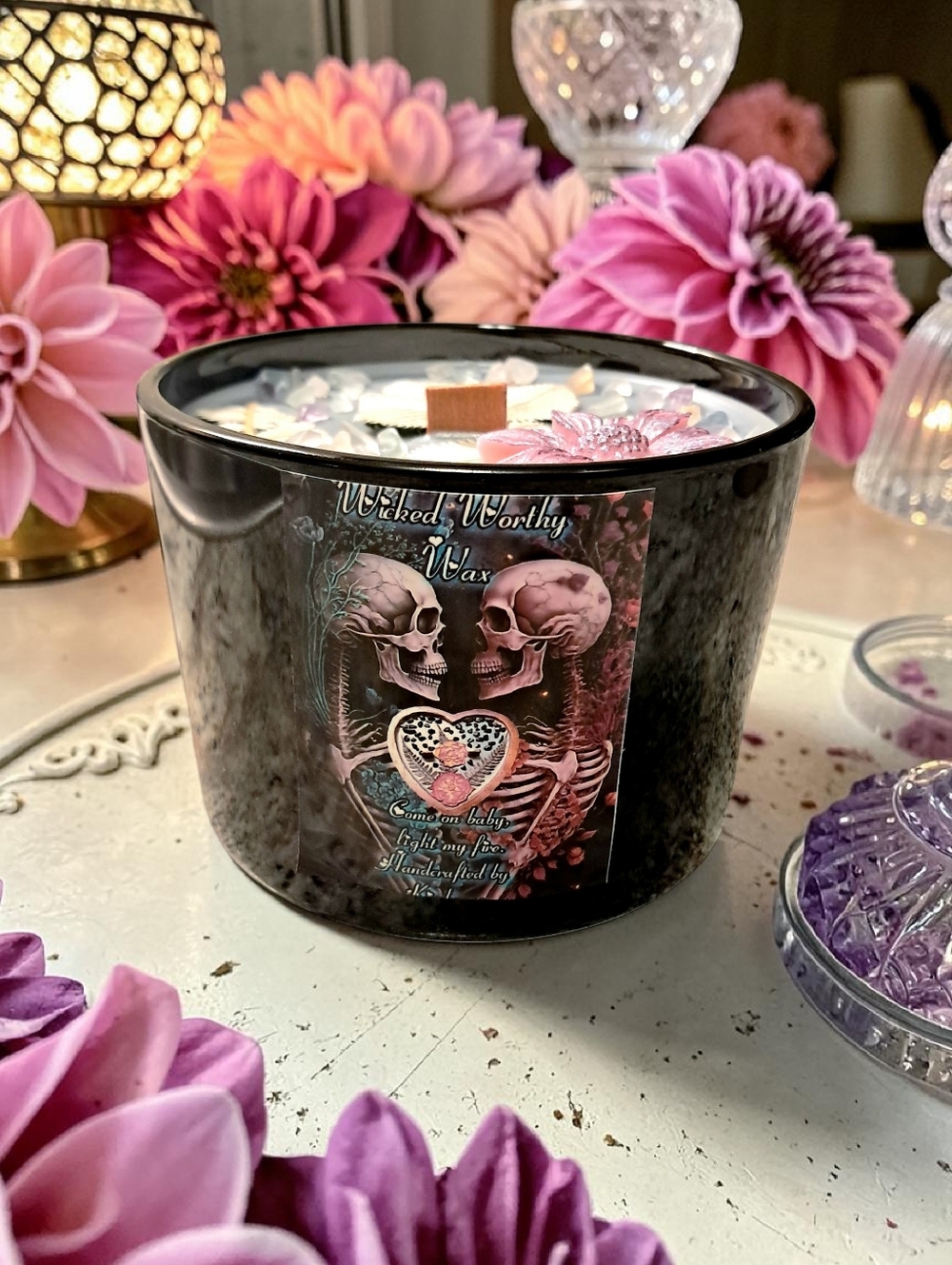 Hand Crafted , Wicked Worthy Wax, Soul Sunflower 16 oz candle - Picture 5 of 5